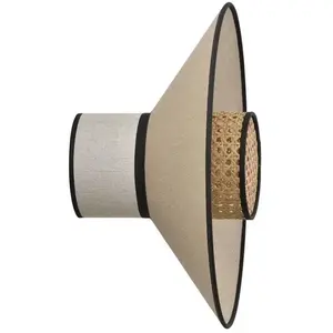 Applique en lin nude et en cannage 22 x 40 cm Singapour - Market setVendu parluminaire
