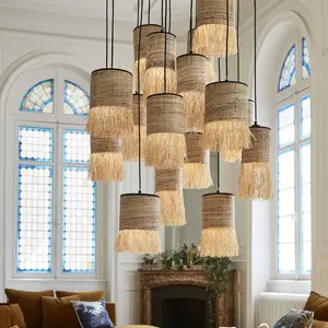 MARKET SET Suspension Formentera, Ø 70 cm, fibre de palmier 16 branche... pas cher
