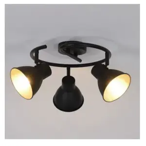 COREP Plafonnier 3L en métal peint base ronde et têtes orientables. pas cher