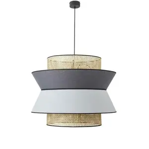 Suspension en lin gris et anthracite 78 cm Singapour - Market set
