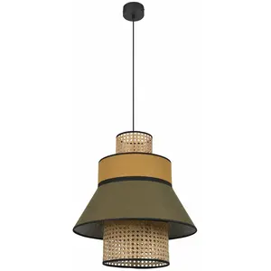 Suspension Cannage Kaki/Curry Market Set Singapour Ml D42Cm. - Market SetVendu parluminaire