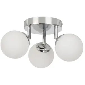 Comparateur de prix : Corep OPAH-Plafonnier de salle de bain 3 lumières métal et verre L19cm