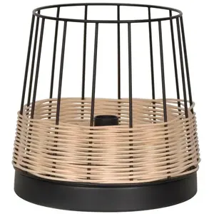 BUT Lampe à poser rotin/métal D20c INDAH noir mat pas cher