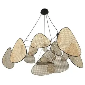 Comparateur de prix : Market Set SCREEN-Suspension 4 lumières en cannage Ø150cm