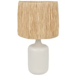 Corep NAOUSSA-Lampe à poser Céramique/Raphia H55cm pas cher