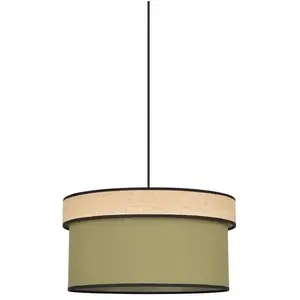 Corep AMMAN-Suspension cylindrique Coton/Raphia Ø38cm Vert pas cher