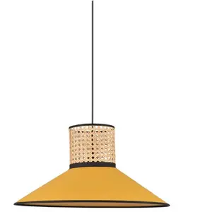 Corep PENNSY-Suspension conique Coton/Cannage Ø44cm pas cher