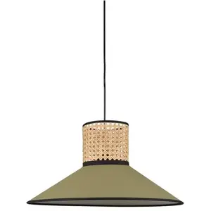 Corep PENNSY-Suspension conique Coton/Cannage Ø44cm pas cher