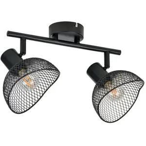 corep spot 2l iris base ronde en métal - e14 25 w - noir mat