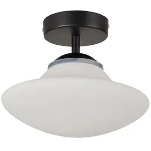 Corep WESLEY-Plafonnier de salle de bain métal et verre Ø23cmVendu parmanutan