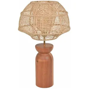 Market Set ODYSSEE L-Lampe à poser Raphia H63cm pas cher