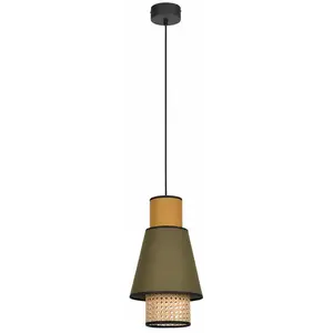Suspension en cannage kaki et curry 22 cm Singapour - Market set
