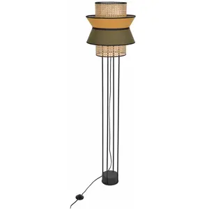 Lampadaire en cannage kaki et curry 40 cm Singapour - Market setVendu parluminaire