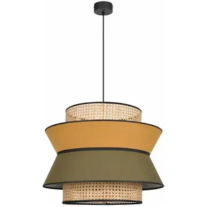 Market Set SINGAPOUR XL-Suspension cannage et lin Ø58cmVendu parluminaire