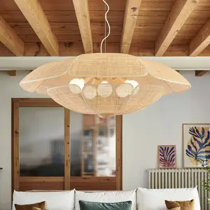 Market Set COQUILLAGE-Suspension métal et cannage D110cmVendu parluminaire