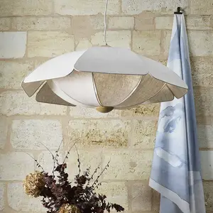 MARKET SET Suspension Coquillage, 110 cm couleur crème, linVendu parluminaire