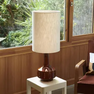 MARKET SET Lampe de table Jimmy, marron/beige, hauteur 83 cm pas cher