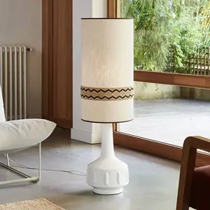 MARKET SET Lampadaire Jimmy, blanc/beige, bordure, 121 cmVendu parluminaire