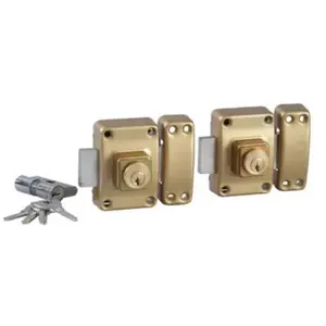 2 verrous s'entrouvrants Bricard Alpha à bouton et cylindre 45 mm