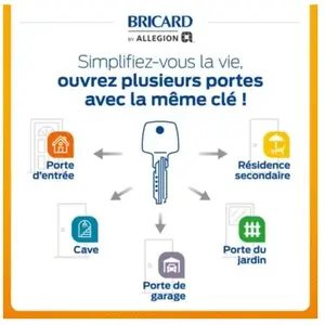 Comparateur de prix : 2 Cylindres débrayables Bricard 40x40/40x40 mm avec 6 clés