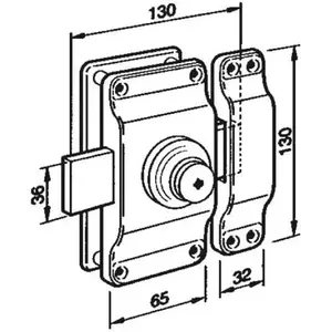 Verrou super-sureté cuirasse bouton sans bille bronze - bricard - 3378.000 pas cher