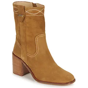 Les Tropéziennes par M.Belarbi Boots - Camel brun rose en cuir pas cher