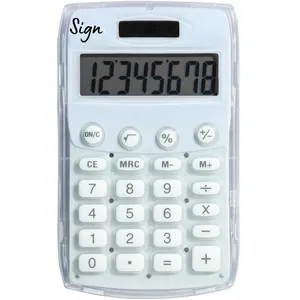 Calculatrice de poche - Blanc - Energie solaire - 8 chiffres - Sign pas cher