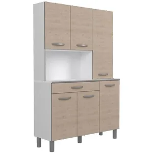 Comparateur de prix : EKIPA Oslo buffet de 120 cm - 1 tiroir et 6 portes - l 120 x p 40 x h 185 cm - coloris chene