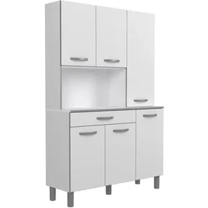Comparateur de prix : EKIPA OSLO Buffet de 120 cm - 1 Tiroir et 6 Portes - L 120 x P 40 x H 185 cm - Coloris Blanc