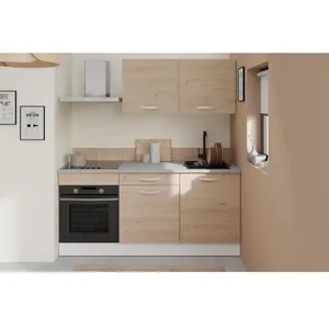 Comparateur de prix : EKIPA Cuisine complète OSLO - L 180cm - Chêne - Plan de travail inclus