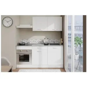 EKIPA Cuisine complète OSLO - L 180cm - Blanc Mat - Plan de travail inclus