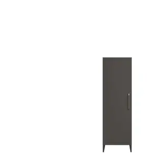 Colonne réfrigérateur 1 porte, 4 tablettes WAVE coloris gris pas cher