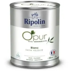 Comparateur de prix : Peinture intérieure multisupport Ripolin O'pur blanc satin velouté 2L