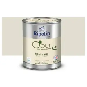Comparateur de prix : Peinture intérieure multisupport Ripolin O'pur blanc casse satin velouté 2L