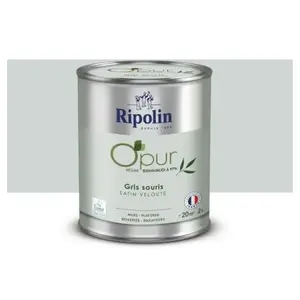 Comparateur de prix : Peinture intérieure multisupport Ripolin O'pur gris souris satin velouté 2L