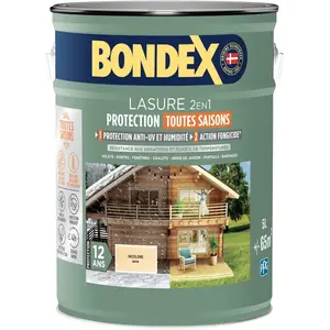 Comparateur de prix : Lasure 2en1 Protection Toutes Saisons 12 ans - 5L - Incolore - Bondex