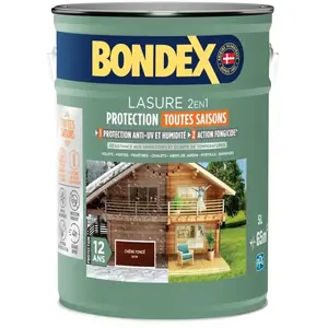 Comparateur de prix : Lasure 2en1 Protection Toutes Saisons 12 ans - 5L - Chêne Moyen - Bond...
