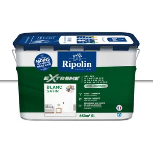 Peinture Extrême murs et plafonds - Blanc satin - RIPOLIN - 5 LVendu parcdiscount