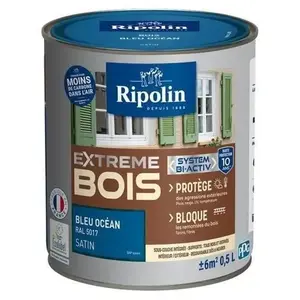 Comparateur de prix : Ripolin Peinture Ripolin EXTREME BOIS microporeuse satin 0L5 bleu océan