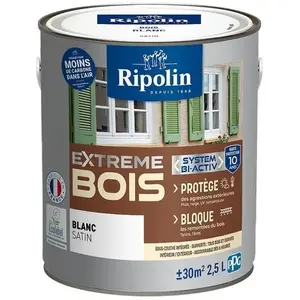 Comparateur de prix : RIPOLIN PROTECTION EXTREME BOIS BLANC Satin 2,5 L