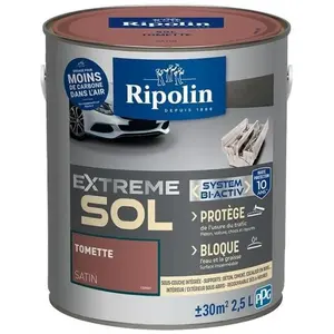 Comparateur de prix : RIPOLIN Peinture pour Sol Interieur + Exterieur - Tomette Satin, 2,5L