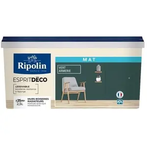 Comparateur de prix : RIPOLIN Peinture Couleur Mat Ultra Couvrante - Vert Armerie