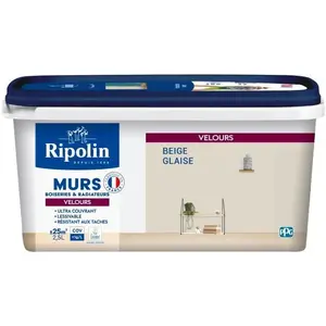 Comparateur de prix : Peinture Murs, Boiseries, Radiateurs Velours Beige Glaise 2,5L Ripolin