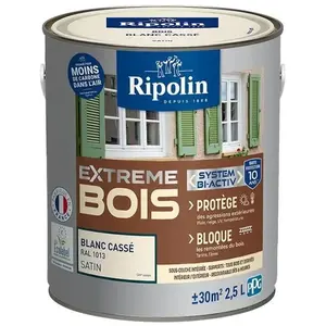 Comparateur de prix : Peinture Extrême bois - Blanc cassé RAL 1013 satin - RIPOLIN - 2,5 L
