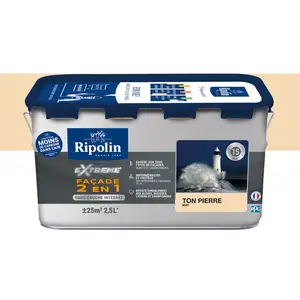 Peinture pour façade RIPOLIN - Protection Extrême - Ton pierre mat - 2,5 L pas cher