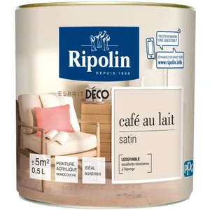 Comparateur de prix : Ripolin - Peinture Murale Toutes Pièces - Satin - 0,5L - Café au Lait