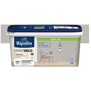 Comparateur de prix : RIPOLIN Peinture Murale Toutes Pieces - Poivre du Sichuan Satin, 2,5L