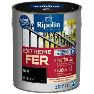 Comparateur de prix : PPG - Peinture pour Fer Extérieur - Brillant - 2L - Noir - Ripolin