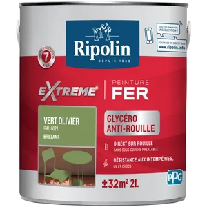 Comparateur de prix : Ripolin Peinture fer extérieur RIPOLIN Extrême brillant vert olivier 2L
