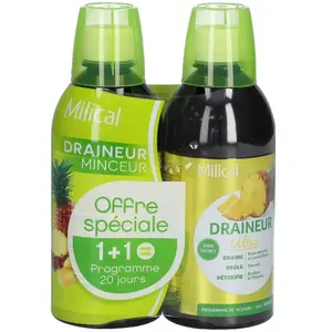 Comparateur de prix : Milical Draineur Ultra Goût Ananas Lot de 2 x 500ml